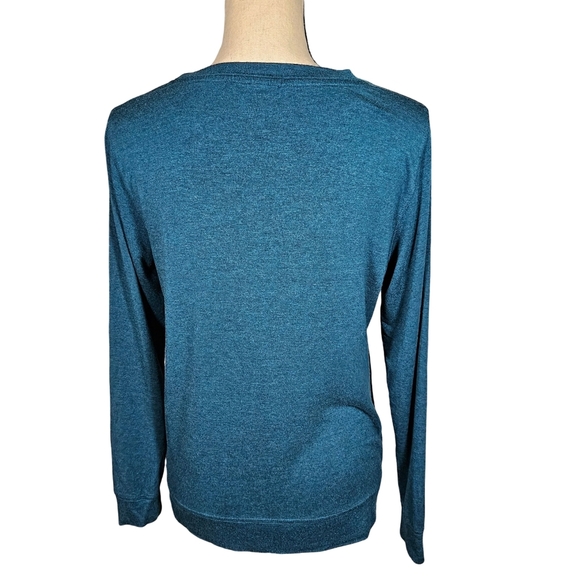 Matty M Gorgeous Blue Green Sweatshirt With Zipper Accents, Size Small - Picture 5 of 9